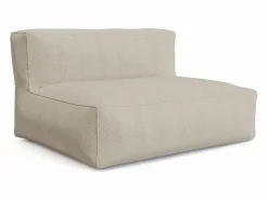 Online Salón de jardín en tela bouclé 5 plazas: 1 sofá, 1 sillón, 1 rinconera y 1 puf - - NOUMARA de Salones De Jardín|Conjunto Sofá Y Sillón