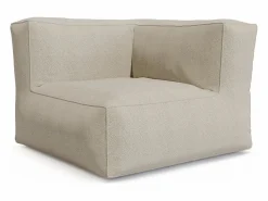 Online Salón de jardín en tela bouclé 5 plazas: 1 sofá, 1 sillón, 1 rinconera y 1 puf - - NOUMARA de Salones De Jardín|Conjunto Sofá Y Sillón