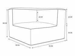 Sale Salón de jardín en tela bouclé 4 plazas: 1 sillón, 1 rinconera, 1 Chaise longue y 1 puf - - NOUMARA de Salones De Jardín|Conjunto Sofá Y Sillón