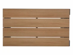 Discount MYLIA Salón de jardín modular de aluminio: 2 sofás y una mesa de centro - Antracita con cojines beige - BAMBAÏA de Gris antracita