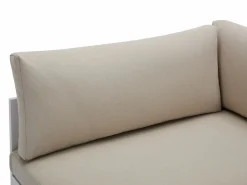 MYLIA Salón de jardín modular de aluminio - Blanco con cojines beige - NOLLAY de