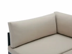 Hot MYLIA Salón de jardín modular de aluminio - Gris antracita con cojines beige - NOLLAY de Negro / Beige