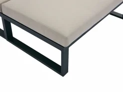 Hot MYLIA Salón de jardín modular de aluminio - Gris antracita con cojines beige - NOLLAY de Negro / Beige