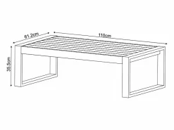 MYLIA Salón jardín sofá rinconera mesa centro Gris - MOLOKAI