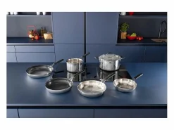Discount Lagostina Sartén Esperta Triply 24 cm Acero Inoxidable Antiadherente Titanio Todos los Fuegos Inducción