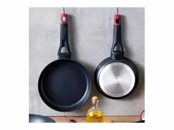 Pyrex Sartén Óptima+ aluminio forjado negro/rojo Ø26 cm Transparente