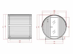 VOGUE SAUNA Sauna de exterior 4 plazas, Ancho 185 x Prof. 180 x Alt. 190 cm, ISOKYRO