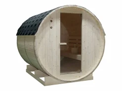 Discount VOGUE SAUNA Sauna de exterior de 6 plazas, Ancho 185 x Prof. 220 x Alt. 190 cm, ISOKYRO Color natural claro