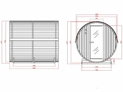 Discount VOGUE SAUNA Sauna de exterior de 6 plazas, Ancho 185 x Prof. 220 x Alt. 190 cm, ISOKYRO Color natural claro