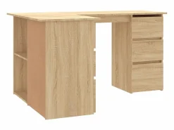 Garden Furniture Savukoski Escritorio de esquina contrachapada color roble 145x100x76cm