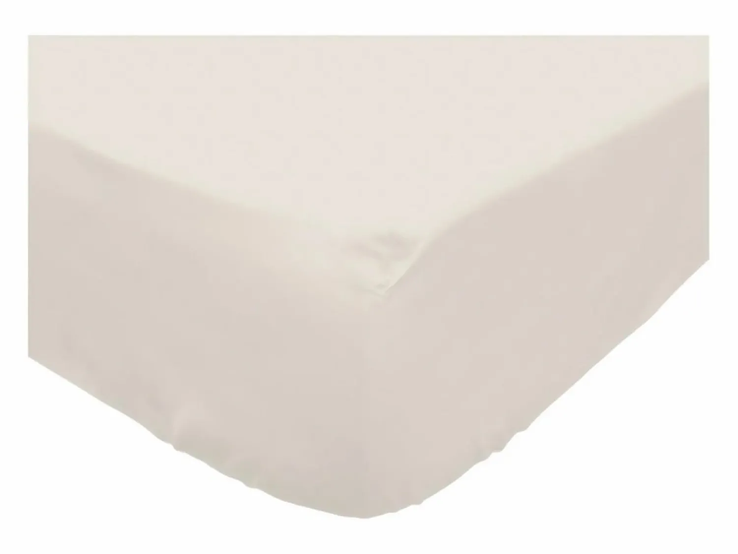 Outlet Soleil d'ocre Sábana bajera de polialgodón 200x200 cm PERCALE lino, por Beige