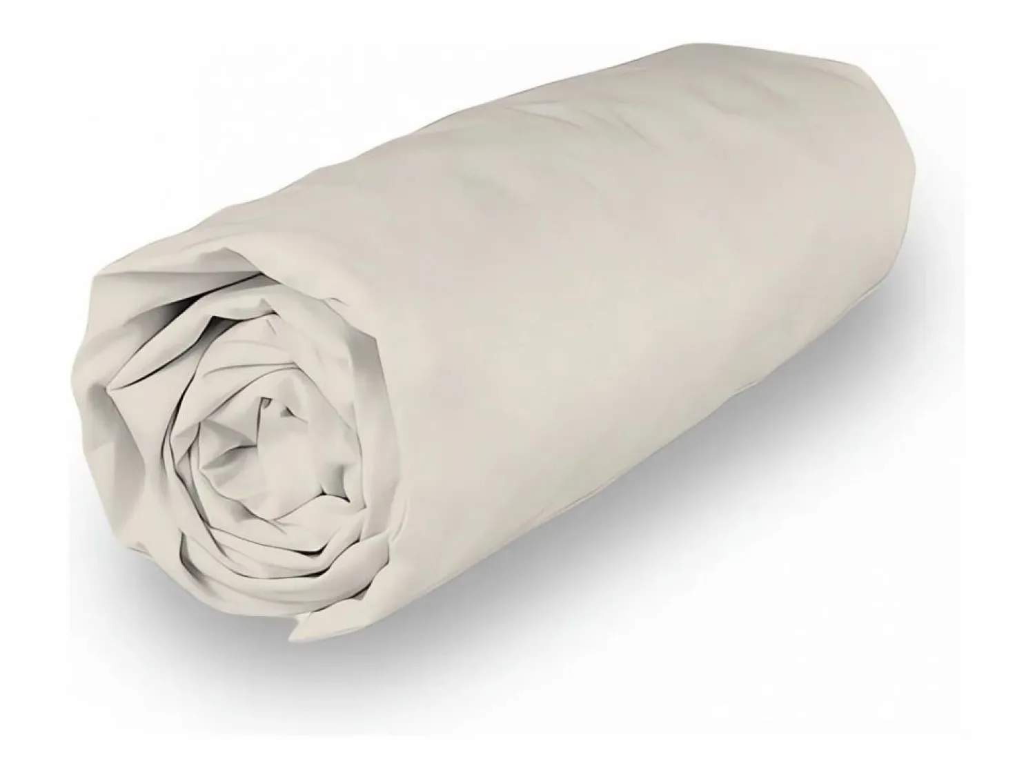 Outlet Soleil d'ocre Sábana bajera de polialgodón 200x200 cm PERCALE lino, por Beige