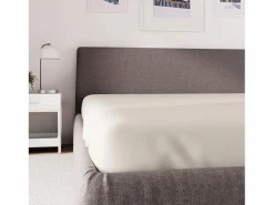 Discount Soleil d'ocre Sábana bajera de polialgodón 90x190 cm PERCALE lino, por Beige