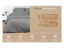 Soleil d'ocre Sábana de algodón 260x300 cm PERCALE antracita
