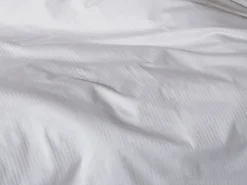Discount Blanc avenue Sábana encimera satén de algodón rayas 94 hilos/cm² Blanco