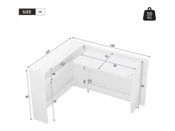 Best Hauss Spole Scrivania pieghevole su ruote con caricabatterie wireless - Finitura bianco lucido Blanco