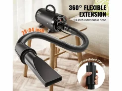 Discount Secador de Pelo para Mascotas SucceBuy de 2000 W, Velocidad Ajustable, 4 Boquillas, Color Negro