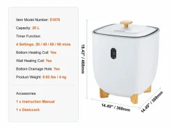New Secador de Toallas SucceBuy, Balde Calentador de Toallas 25L, Pantalla LED, Calentamiento por el Fondo, Minutería, Blanco