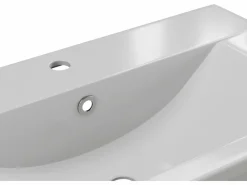 Shower & Design Semiempotrado de lavabo de cerámica blanca, L71.5 cm, YASMAC