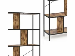 Discount Separador de ambientes madera antigua 80x30x180 fyrk Estantería