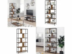 Discount Separador de ambientes madera antigua 80x30x180 fyrk Estantería