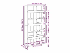 Sale Clicnbuy Separador de ambientes madera envejecida 100x33x187,5 cm Marru00f3n