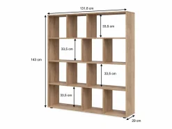 Vicco Separador de ambientes sonoma 131.6x29x143 pilar