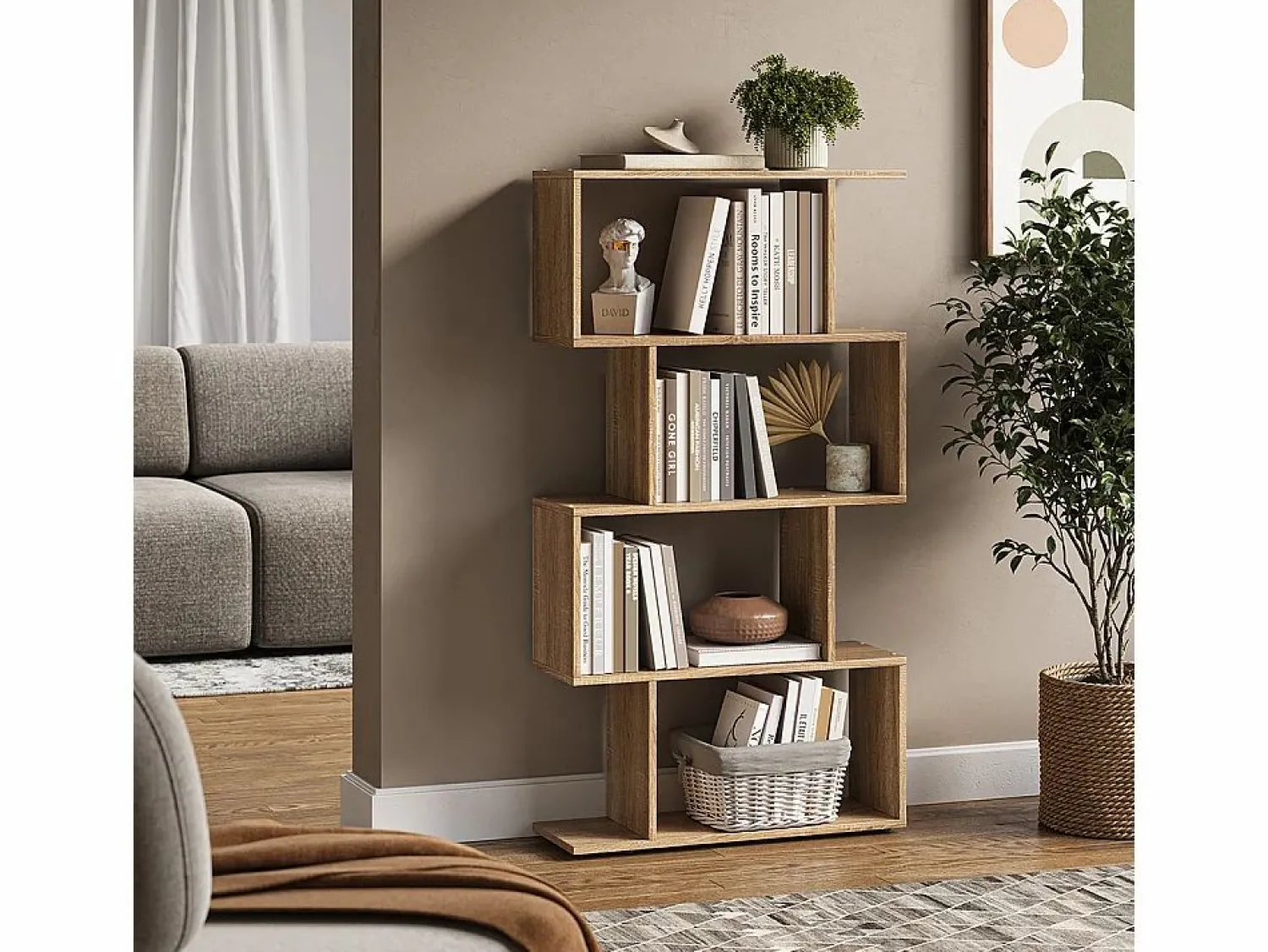 Best Separador de ambientes sonoma 70x23.8x132.1 levio Estantería