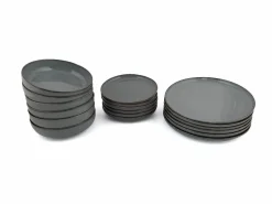 OZAIA Servicio de vajilla, platos, platos, de porcelana de 18 piezas - - SANCHA