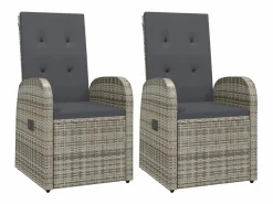 Clearance Set comedor de jardín 3 piezas con cojines ratán sintético Comedores De Jardín
