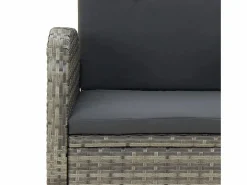 Clearance Set comedor de jardín 3 piezas con cojines ratán sintético Comedores De Jardín