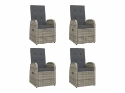 Clearance Clicnbuy Set comedor de jardín 5 piezas con cojines ratán sintético Gris