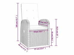Clearance Clicnbuy Set comedor de jardín 5 piezas con cojines ratán sintético Gris