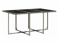 Clicnbuy Set comedor jardín 7 piezas y cojines ratán sintético