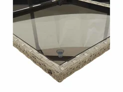 Clicnbuy Set comedor jardín 7 piezas y cojines ratán sintético