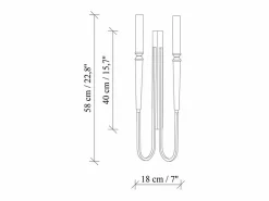 Outlet Set de 2 apliques de pared estilo candelabro de metal - Dorado y negro - Alt. 58 cm - OVYLA Aplique Para Pared