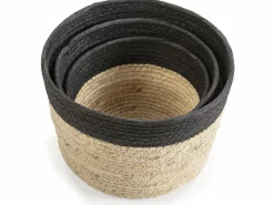 Clearance Set de 3 cestas Nati de fibra natural y papel, /beige Cesta