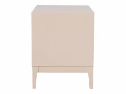 Clearance Miliboo Set de 2 mesillas de noche rosa y metal dorado con almacenaje GIANA Crema