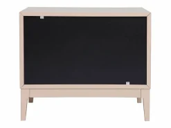 Clearance Miliboo Set de 2 mesillas de noche rosa y metal dorado con almacenaje GIANA Crema