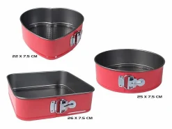 Outlet Set de 3 moldes para horno Ø26/Ø25/Ø22 cm Rojo