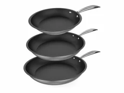 Set de 3 sartenes Cecotec Polka Classy 20-24-28 Bucket Steel acero inoxidable Ø20/Ø24/Ø28 cm Negro
