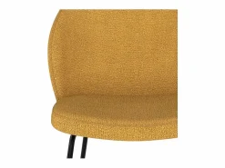 Rendez-Vous Déco Set de 2 sillas amarillas en tejido bouclé con patas de metal - Groom