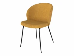 Rendez-Vous Déco Set de 2 sillas amarillas en tejido bouclé con patas de metal - Groom