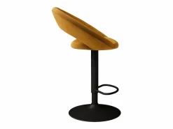 Hot Rendez-Vous Déco Set de 2 sillas de bar en metal negro y terciopelo curry 61/76,5 cm - Cloclo Amarillo