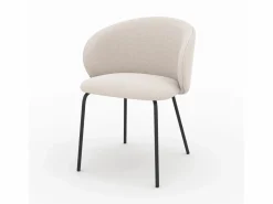 Rendez-Vous Déco Set de 2 sillas Victoria en tela y patas de metal negro - Victoria