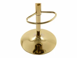 Vente-unique Set de 2 taburetes de bar de terciopelo y metal dorado - Altura ajustable - - LOMYA