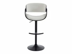 Vente-unique Set de 2 taburetes de bar de Respaldo - Altura Ajustable - Blanco y Negro - JELSA