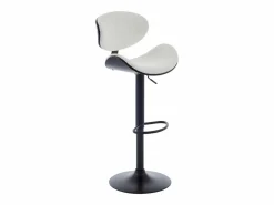 Online Vente-unique Set de 2 taburetes de bar de bouclette de tela y metal - Blanco y Negro - MONTENEGRO Negro / Blanco