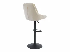 Outlet Set de 2 taburetes de bar de tela texturizada y metal - Altura ajustable - - LARANZA Muebles De Bar|Taburete Alto