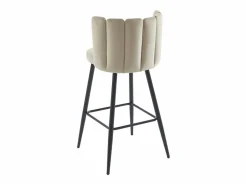Clearance Set de 2 taburetes de bar de terciopelo y metal negro - - PRANILA de Pascal MORABITO Muebles De Bar|Taburete Alto